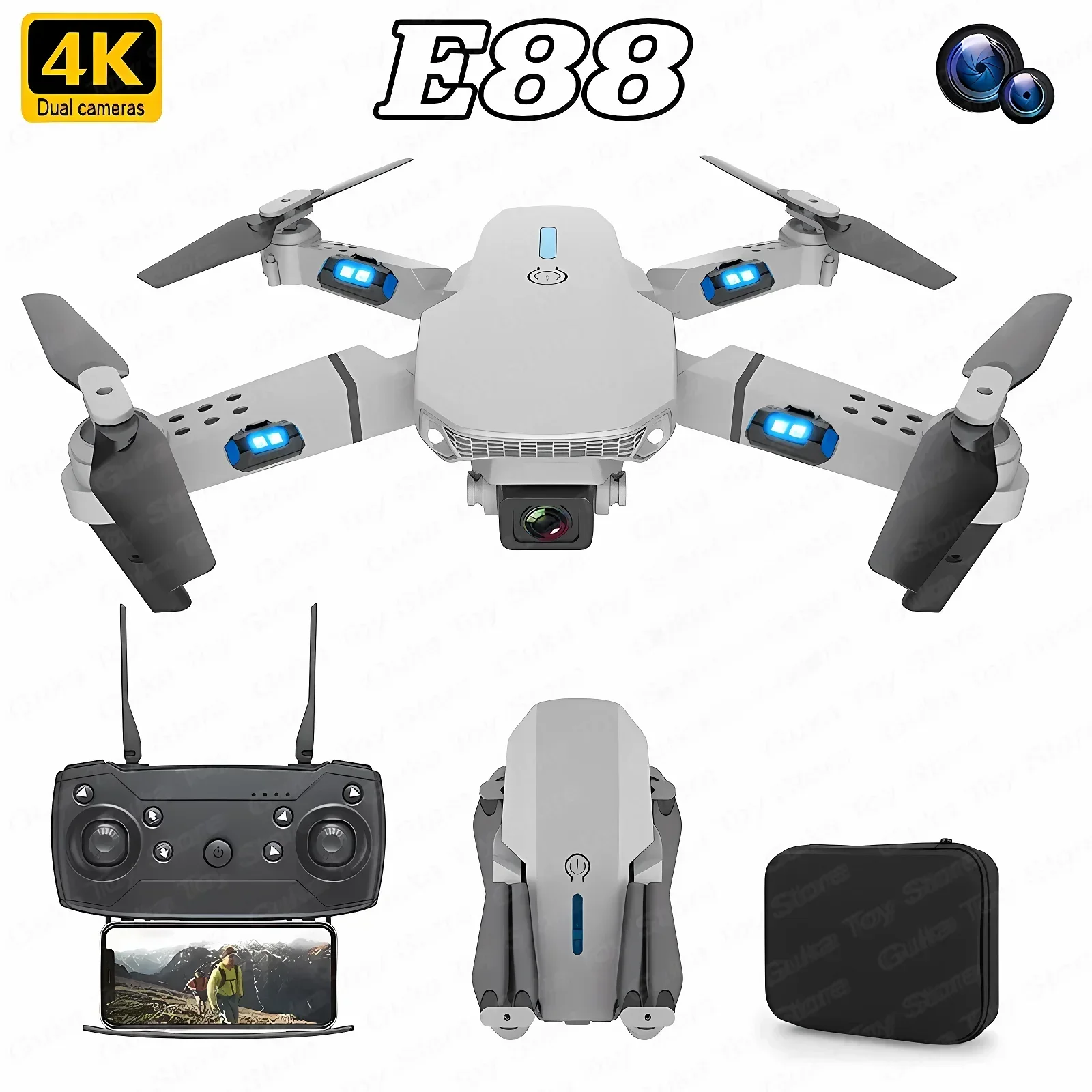 Drone Rc With Screen - E88 Pro Drone FPV kamera sudut