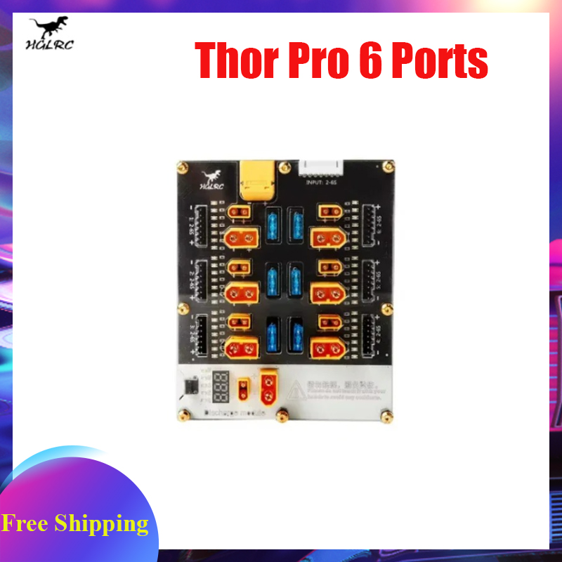 Lipo Parallel Charging Board - HGLRC Thor Pro 6 Port Papan