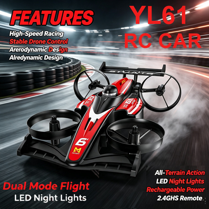 Rc Drone And Flying Car - Drone Mobil Balap YL61 2-in-1 Terbaru