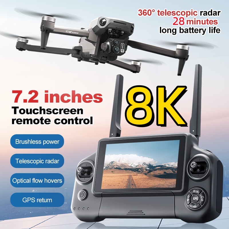 Drone RC Quadcopter 8K 3 Axis  - Drone Rc With Screen ulasan dan harga